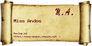 Miss Andos névjegykártya